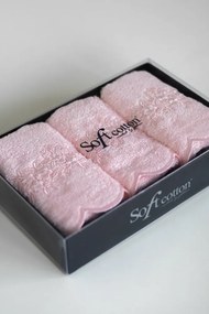 Zestaw podarunkowy małych ręczników SILVIA, 3 szt Różowy