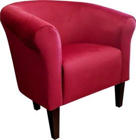 Fotel Milo tkanina Welur wygodny fotel tapicerowany do salonu i sypialni : Kolor nogi - Venge, Kolor tkaniny - VELVET - MG31, Wysokość nogi - 20 cm