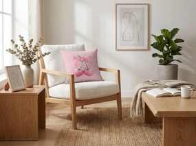 Poszewka na poduszkę CHERRIES 45x45 cm, różowa