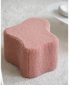 Różowy puf dziecięcy z materiału bouclé Cloud – Wigiwama