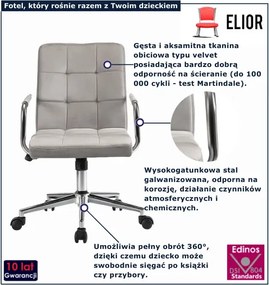 Szare krzesło obrotowe H7-T24