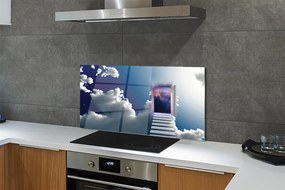 Panel Szklany Surrealistyczna Wizja: Oko i Schody