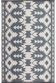 Szary dwustronny dywan odpowiedni na zewnątrz z tworzywa sztucznego z recyklingu Fab Hab Miramar Gray, 90x150 cm