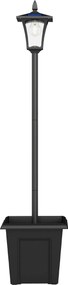 Outsunny Solarna lampa ogrodowa, odporna na warunki atmosferyczne, wysokość 160 cm, LED, 10 godz. oświetlenia, IP44, zewnętrzna, Czarna | Aosom PL