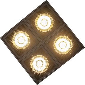 Designerski reflektor czarny 4-światłowy - Qubo Honey