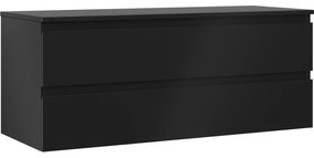 Mexen Orio szafka łazienkowa podumywalkowa 120 cm z blatem, 2 szuflady, czarna mat - 91A10-12047-2-BFFC71