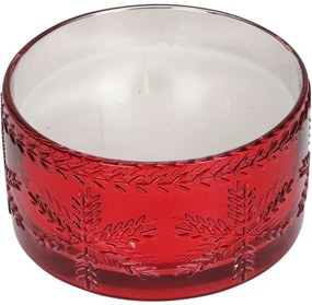 Świeca w szkle Glass snowflake 350 g, czerwony, 15 x 8 cm