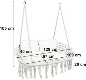 Huśtawka podwójna bocianie gniazdo na balkon D7-N26