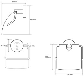 SAPHO XR702 X-Round Uchwyt na papier toaletowy z pokrywą, srebrny