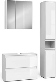 Zestaw mebli łazienkowych biały/biały wysoki połysk 80.1x30.1x62 majest