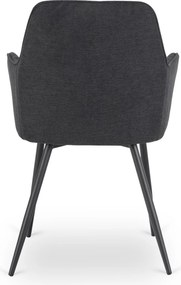 Krzesło Tapicerowane do Jadalni BRESSO 2 Czarne Nowoczesne Loft