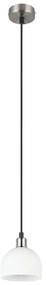 Lampa wisząca w biało-srebrnym kolorze ze szklanym kloszem ø 12 cm Molly – Trio