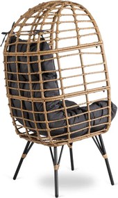 Fotel Ogrodowy MADISON Kokon Wypoczynkowy Szary Nowoczesny Boho