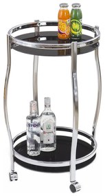 Mobilny stolik barowy BAR 71x42 cm chrom/czarny