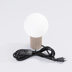 Szarobrązowa lampa stołowa ze szklanym kloszem (wysokość 19 cm) Orbital – Nice Lamps