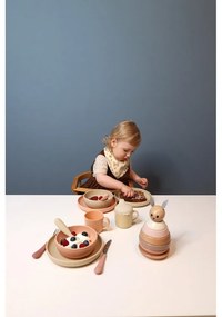 Czerwono-łososiowe sztućce dla dzieci z silikonu 3 szt. Rose Mix – Cam Cam Copenhagen