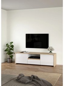 Biało-naturalna szafka pod TV w dekorze dębu 179x52x48 cm Next – Tvilum