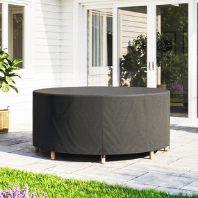 Outsunny Pokrowiec na Meble Ogrodowe Zimowy Wodoodporny Anti-UV 420D Oxford Ø214 x 70 cm Czarny | Aosom PL