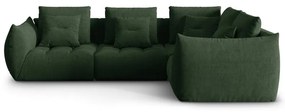 Ciemnozielony narożnik (prawostronny/w kształcie litery L) Bloom – Micadoni Home