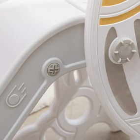 AIYAPLAY Zjeżdżalnia dla maluchów z naklejkami Bezpieczna zabawa w domu i ogrodzie Szara 157x46,5x80cm | Aosom PL