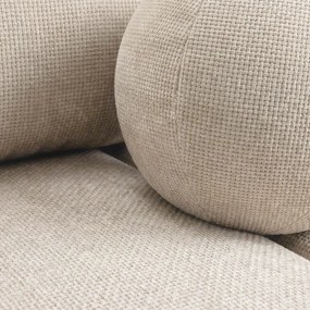 Sofa z Funkcją Spania SARIA Kremowa Szenil Nowoczesna