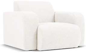 Biały fotel z materiału bouclé Molino – Micadoni Home