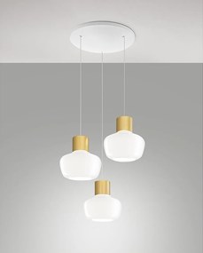 Lampa wisząca LED Kino 36W 3900lm 3000K, ściemnialna, metalowa i ze szkła borokrzemianowego, biała - Kino