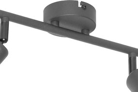 Designerska lampa sufitowa czarna ze złotem 2-światła - Noud