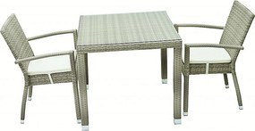 Zestaw rattanowy ogrodowy NAPOLI I. 1+2 (szaro-beżowy)