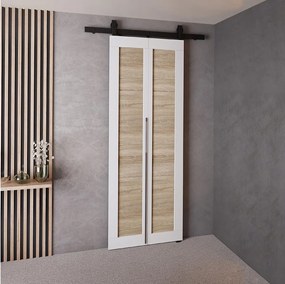 Drzwi Przesuwne QUDIO M1 Biały + Dąb Sonoma 60
