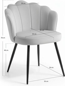 Krzeso Blume Aksamitne Czarne Nogi