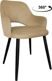 Krzesło Milano tkanina Welur noga metalowa : Kolor nogi - Czarna stożek, Kolor tkaniny - VELVET - MG06, Typ siedziska - Siedzisko obrotowe 360°