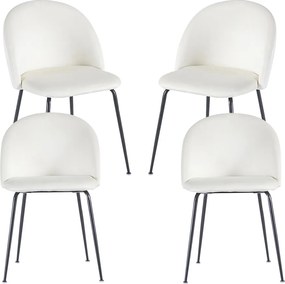 Zestaw 4 Krzese Black Dalnia Aksamitne