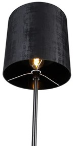 Nowoczesna lampa podłogowa czarny klosz 40 cm - Simplo Nowoczesny Oswietlenie wewnetrzne