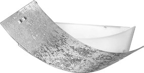 Camilla - Lampa sufitowa srebrna 3XE14 max 3X28W IP20 - Nowoczesna lampa ścienna ze srebrnym szklanym kloszem i białą ramką 43x30cm