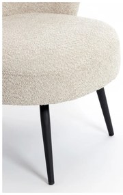 Kremowy fotel z materiału bouclé Dieyda – Light &amp; Living