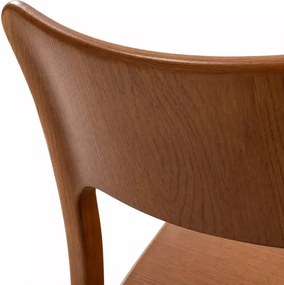 Stylowe wygodne krzesło z litego drewna jesionowego w kolorze orzecha
