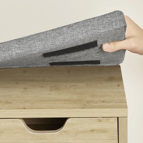 Szafka na buty z ławką z szarym siedziskiem i szufladą TAYLOR ARTISAN 104x30x48 cm, biała.