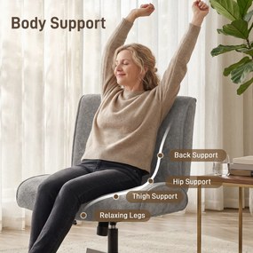 HOMCOM Obrotowy Fotel Akcentowy, Tapicerowany Fotel Lounge z Regulacją Wysokości do Salonu, Biura, Szary | Aosom PL