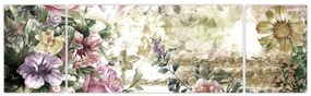 Obraz - Designerskie kwiaty (170x50 cm)