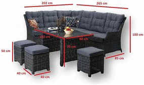 Zestaw rattanowy DAKOTA (poduszki GRATIS)