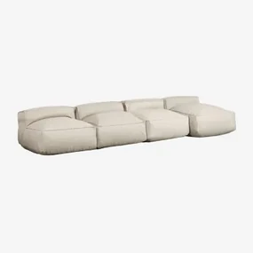 Sofa Modułowa Szezlong 4 Sztuki Dojans Kremowa Semoline - Sklum