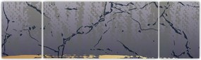 Obraz - Niebiesko-złota abstrakcja N⁰1 (170x50 cm)