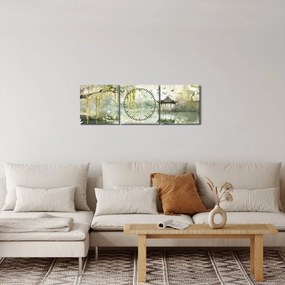 Obraz - Chińskie jezioro (z zegarem) (90x30 cm)
