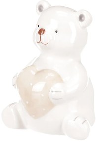 Ozdoba świąteczna Miś trzymający serce, 10 cm