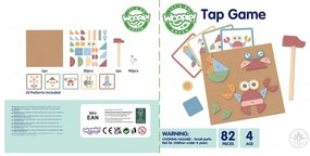 Woopie green drewniana przybijanka z młotkiem układanka 20 wzorów 82 el.