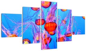 Obraz meduz w morzu (125x70 cm)