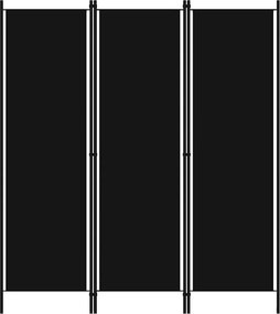 Parawan pokojowy z 3 panelami, 150x180 cm, czarny.