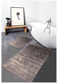 Szare aksamitne dywaniki łazienkowe zestaw 2 szt. 60x100 cm – Mila Home