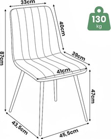 2x Welurowe krzesło tapicerowane pikowane Czarne LIVO Czarne nogi